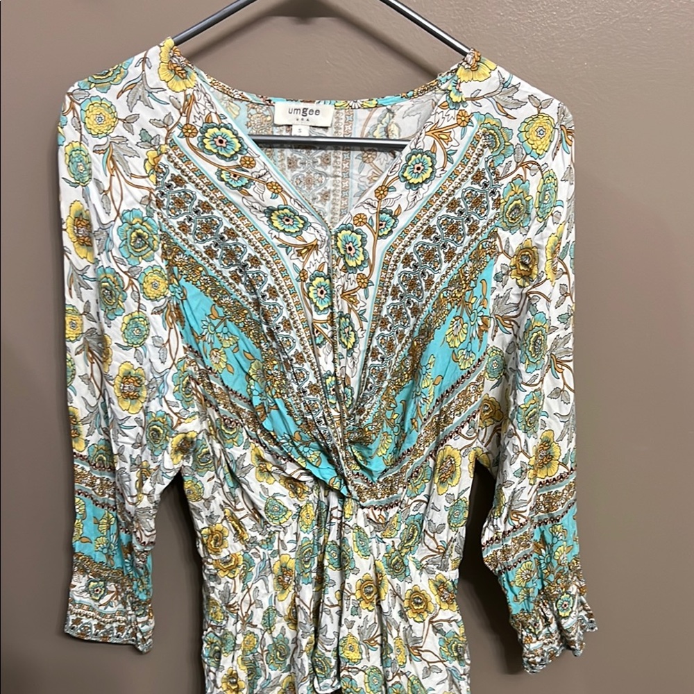Umgee Floral Boho Dress - Multicolor